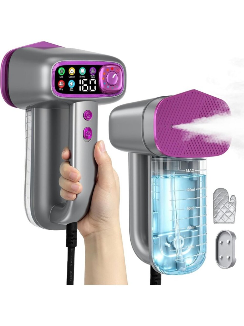Portable Handheld Clothes Steamer - Travel-Friendly Fabric Steamer for Wrinkles